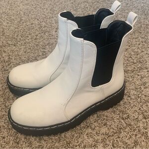 White Combat chunky boots 7.5